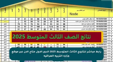 رابط مباشر لنتائج الثالث المتوسط 2025 الدور الأول متاح الآن عبر موقع وزارة التربية العراقية